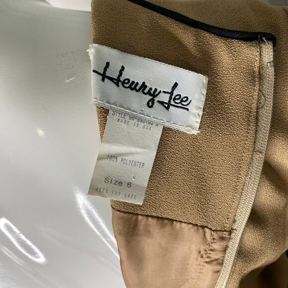 Henry Lee Womens Vintage 80's Tan Dress & Blazer Classy Sz 6 EUC! - Picture 12 of 14
